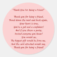Thanks For Being My Friend - Stickers