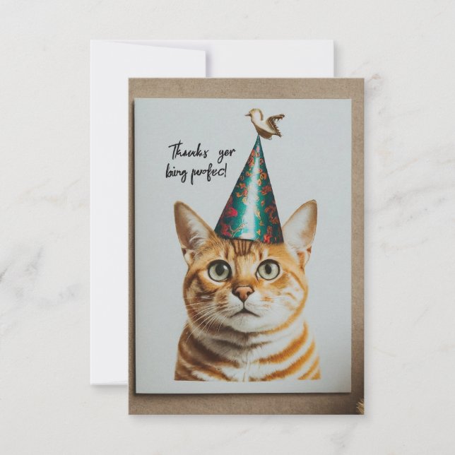 "Thanks for being perfect" Thank You Card (Front)