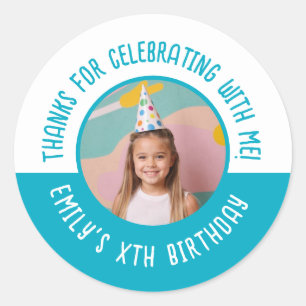 Thanks for Celebrating with Me Birthday Photo Classic Round Sticker