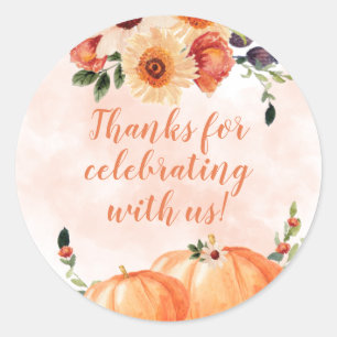 Thanks for Celebrating With Us Fall Classic Round Sticker