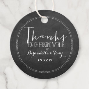 Thanks For Celebrating With Us! Wedding Thank You Favour Tags