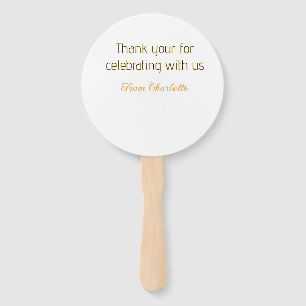 thanks for celebrating with us yellow black simple hand fan