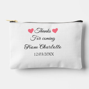 thanks for coming add name text message accessory pouch