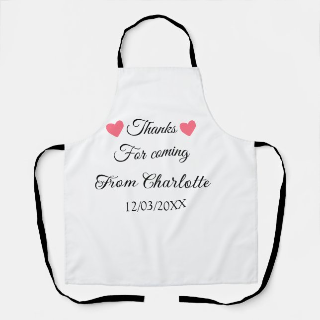 thanks for coming add name text message  apron (Front)