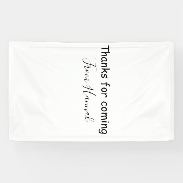thanks for coming add name text message babyshower banner (Horizontal)
