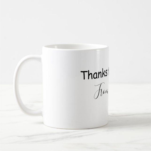 thanks for coming add name text message babyshower coffee mug (Left)