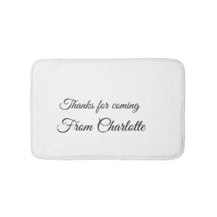 thanks for coming add name text message bath mat