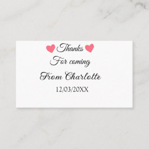 thanks for coming add name text message  business card