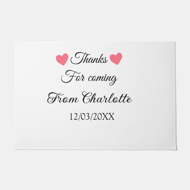 thanks for coming add name text message  doormat (Front)
