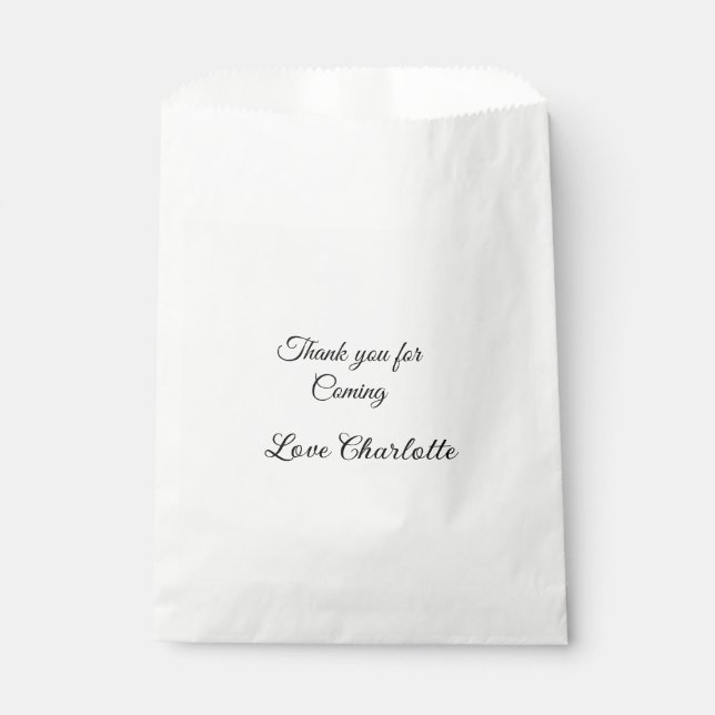 thanks for coming add name text message  favour bag (Front)