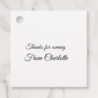 thanks for coming add name text message favour tags