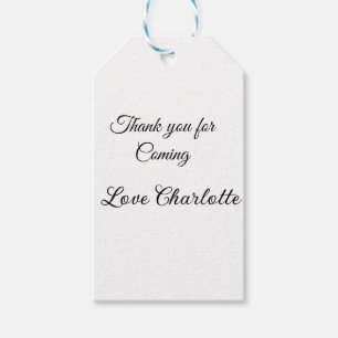 thanks for coming add name text message gift tags