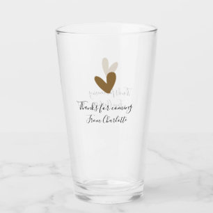 thanks for coming add name text message gold heart glass
