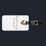 thanks for coming add name text message gold heart luggage tag<br><div class="desc">Design</div>