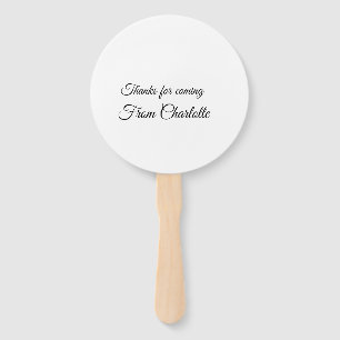 thanks for coming add name text message hand fan