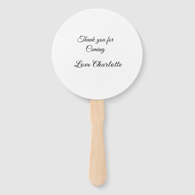thanks for coming add name text message  hand fan (Front)