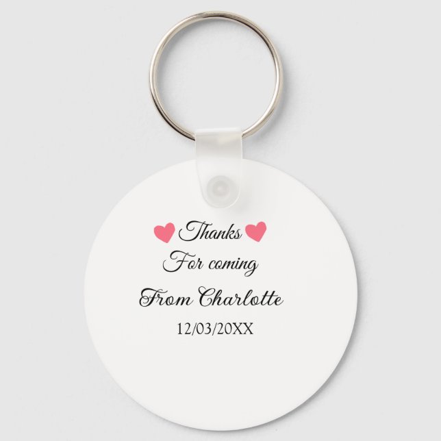 thanks for coming add name text message  keychain (Front)