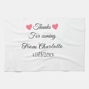 thanks for coming add name text message  kitchen towel