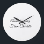 thanks for coming add name text message  large clock<br><div class="desc">Design</div>