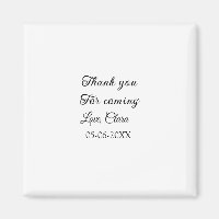 thanks for coming add name text message 