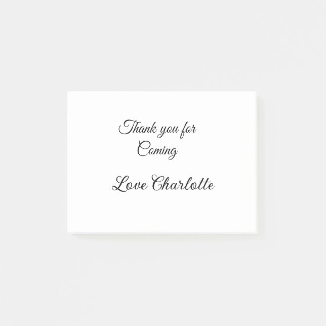 thanks for coming add name text message  post-it notes (Front)