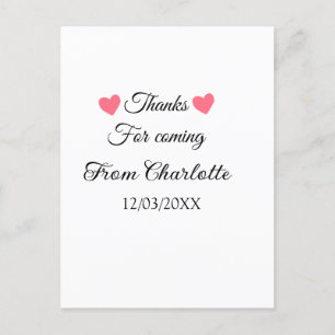 thanks for coming add name text message  postcard