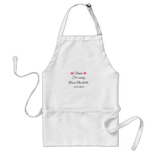 thanks for coming add name text message  standard apron