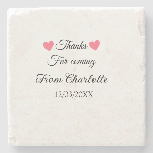 thanks for coming add name text message  stone coaster (Front)