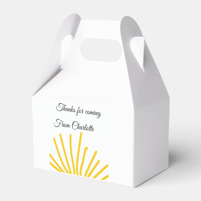 thanks for coming add name text message sun favor box (Front Side)