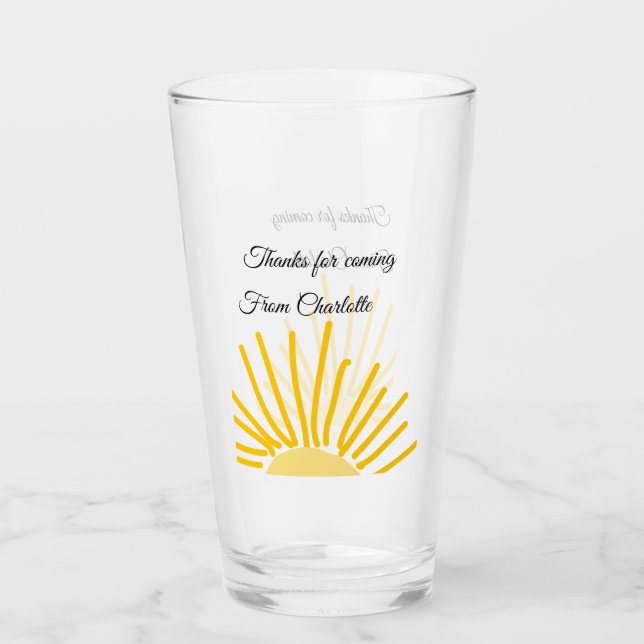 thanks for coming add name text message sun glass (Front)