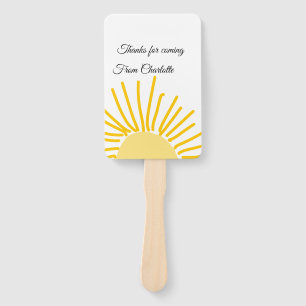 thanks for coming add name text message sun hand fan