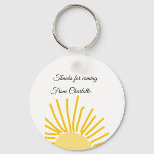 thanks for coming add name text message sun keychain