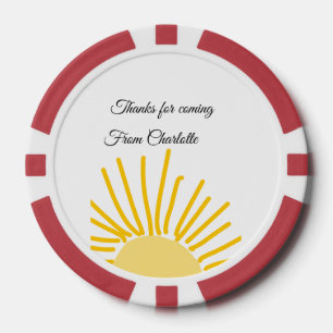 thanks for coming add name text message sun poker chips