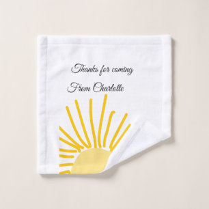 thanks for coming add name text message sun wash cloth