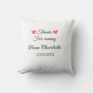 thanks for coming add name text message throw pillow