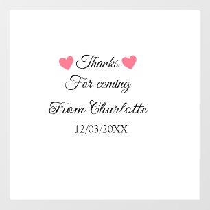 thanks for coming add name text message window cling