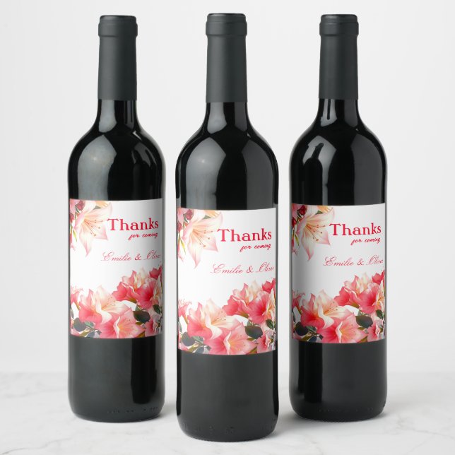 Thanks for coming and your name wine label (Bottles)