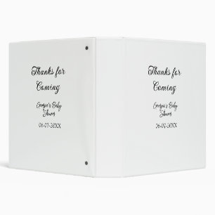 Thanks for coming baby shower modern simple typogr binder