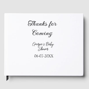 Thanks for coming baby shower modern simple typogr guest book