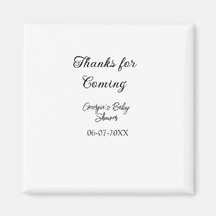 Thanks for coming baby shower modern simple typogr magnet