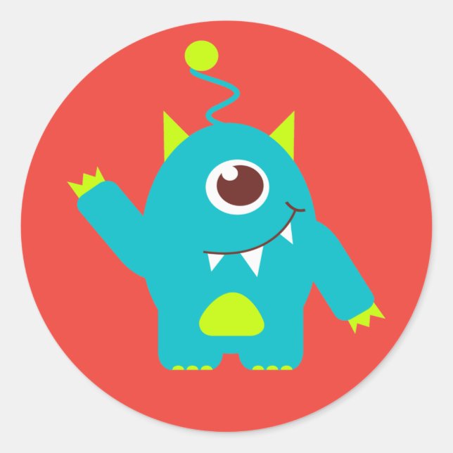 Thanks for coming kids alien birthday sticker (Front)