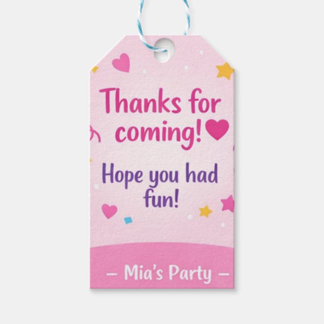 “Thanks for Coming” Printable Gift Tag (Front)