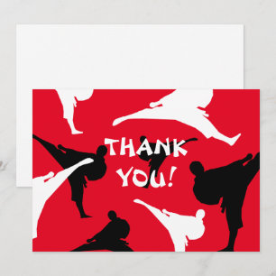 Thanks for coming to my karate Birthday party Thank You Card