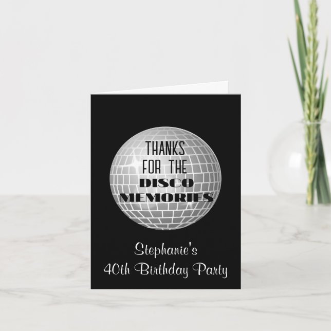 Thanks For Disco Memories 40th Birthday Thank You  (Front)