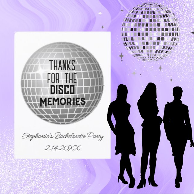 Thanks For Disco Memories Bachelorette Thank You  Postcard (Creator Uploaded)