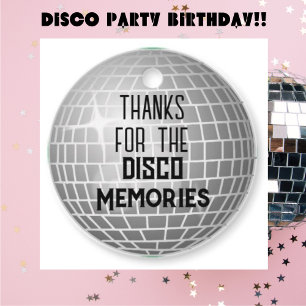 Thanks For Disco Memories Retro Birthday Favour Tags