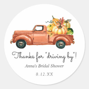 Thanks for Driving By Autumn Truck Favour Classic Round Sticker