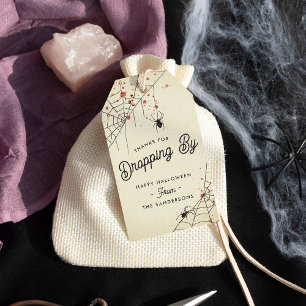Thanks For Dropping By Halloween Party Favour Gift Tags