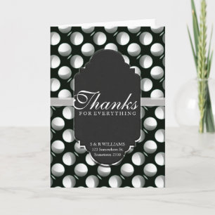 Thanks for Everthing Modern Moon Black+White Thank You Card