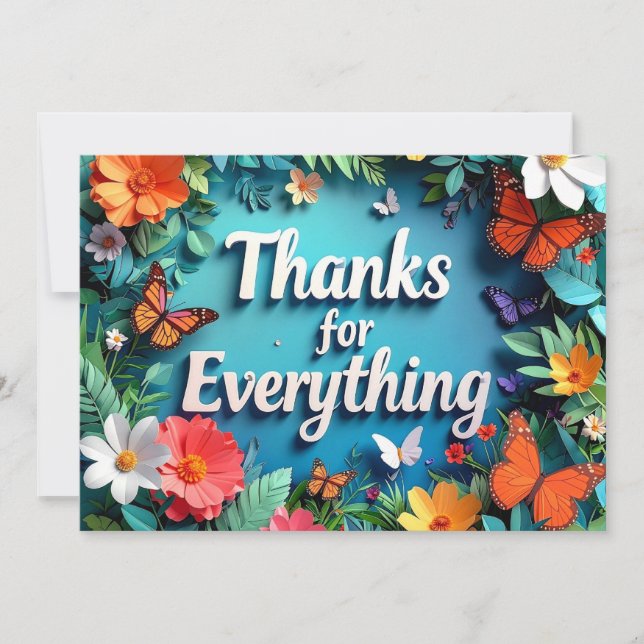 Thanks for Everything Thank You Card (Front)